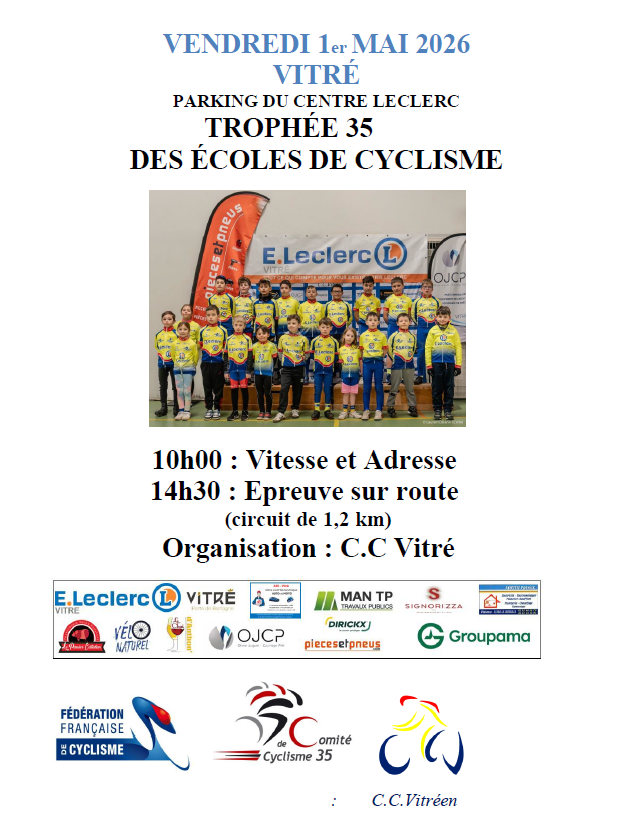 Trophée 35 des Ecoles de cyclisme le 1er Mai